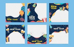 Social Media Package New Year Festival vector