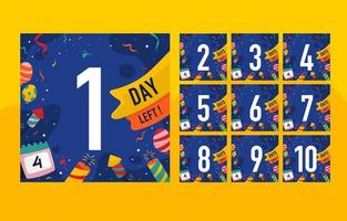 Social Media Package New Year Countdown vector