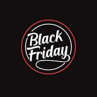 Black Friday Handwritten design in circle shape vector