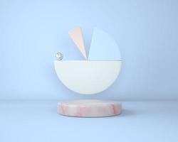 Mockup podium for branding. Light background and marble pedestal with geometric shapes. 3d. photo