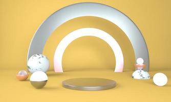 Pedestal for display, platform for design, blank product. 3D rendering. photo