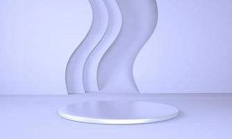 Podium use for product presentation. Abstract wave background. 3d rendering - illustration. photo