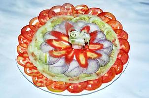 Vegetable salad in plate photo