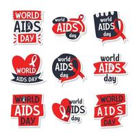 World AIDS Day Sticker Pack vector