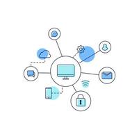 Computing network Vector icon design illustration