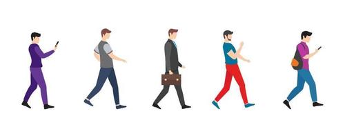 caminar, hombre, gente, vector, icono, diseño vector