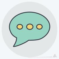 Icon Vector of Message Bubble with dots - Lineal Color Style