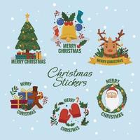 Christmas Items Sticker Collection vector