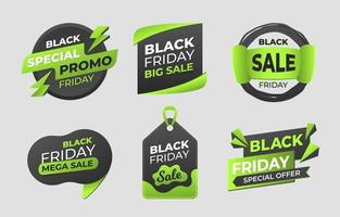 Black Friday Sale Sticker Collection vector