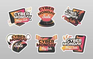 Cyber Monday Sale Sticker Collection vector