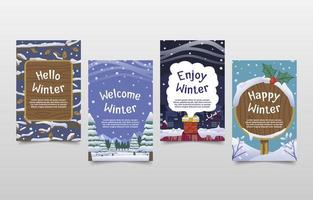 colección de tarjetas de felicitación de invierno vector