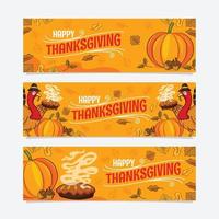 Happy Thanksgiving Hand Drawn Banner vector