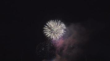 una exhibición de fuegos artificiales de la cuenta regresiva del año nuevo video