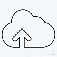 Icon Vector of Cloud with upward arrow Version 2 - Line Style