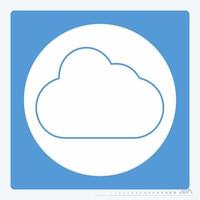 Icon Vector of Cloud - White Moon Style