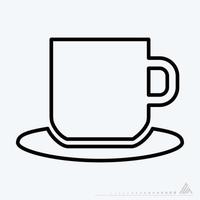 vector icono de taza de café i - estilo de línea