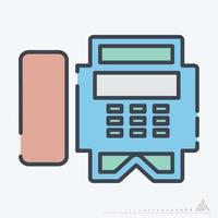 Vector Graphic of Fax Machine - Line Cut Style