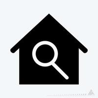 Vector Graphic of House Search - Black Style