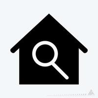 Vector Graphic of House Search - Black Style