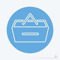 Vector Graphic of Lunch Basket - Blue Monochrome Style