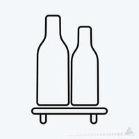 Vector Graphic of Bottles Shelf - Line Style