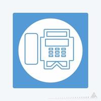 Vector Graphic of Fax Machine - White Moon Style