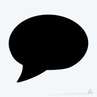 Icon Vector of Single Message Bubble - Glyph Style