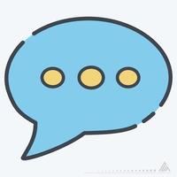 Icon Vector of Message Bubble with dots - Line Cut Style