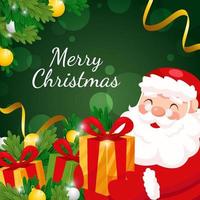 Santa Claus Holds Christmas Gifts vector