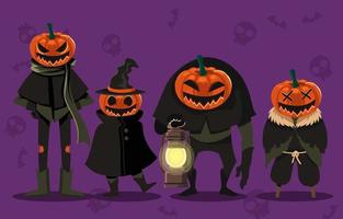 Spooky Jack O Lantern Halloween Character vector