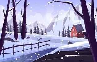 Winter Outdoor Scenery Background vector