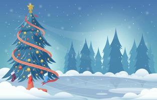 Christmas Tree Background Concept vector