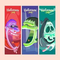 Set of Halloween Party Banner Template vector