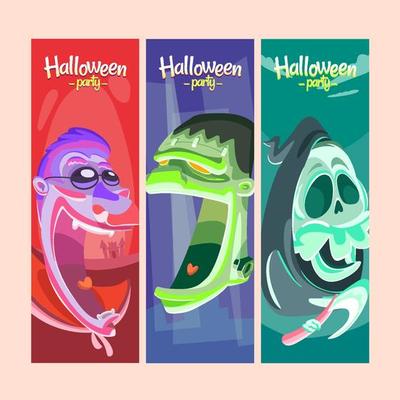Set of Halloween Party Banner Template