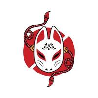 Japanese kitsune mask vector