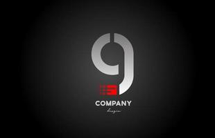Diseño de icono de logotipo de letra del alfabeto gris rojo g para negocios y empresa vector