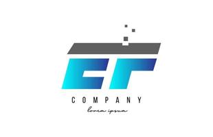 EF E F alphabet letter logo combination in blue and grey color. Creative icon design for company and business vector