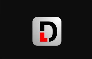 D icono del logotipo de la letra del alfabeto para negocios y empresas con un diseño simple en blanco y negro vector