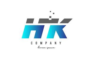 HK H K alphabet letter logo combination in blue and grey color. Creative icon design for company and business vector