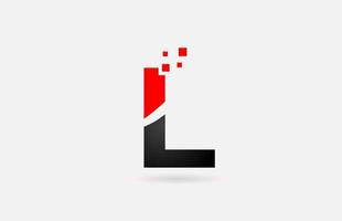 Ícono de logotipo de letra l para negocios y empresa con diseño simple de puntos en blanco y negro vector