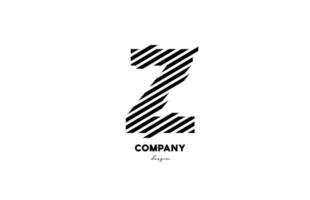 black and white Z alphabet letter logo design icon for company and business vector