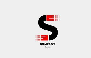 black red S alphabet letter logo icon design for business and company vector