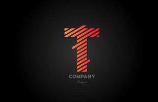 Diseño de icono de logotipo de letra del alfabeto naranja t para negocios y empresa vector