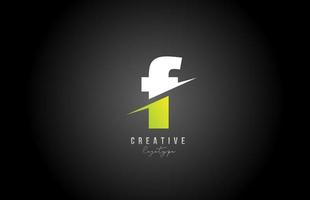 f, blanco y verde, carta, logotipo, alfabeto, icono, diseño, para, empresa / negocio, y, empresa vector