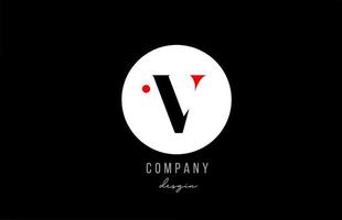 V letter alphabet logo icon design with white circle for business and company vector