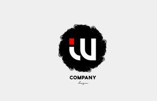 W red white black letter alphabet logo icon with grunge design for company and business vector