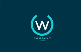 blue and white W letter simple logo alphabet icon design for business and company vector