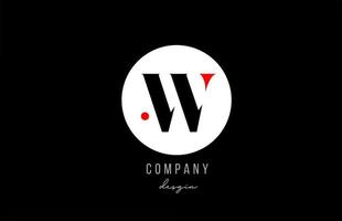 W letter alphabet logo icon design with white circle for business and company vector