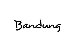 Bandung city handwritten word text hand lettering. Calligraphy text. Typography in black color vector