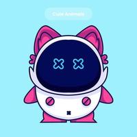 Ilustración de icono de vector de dibujos animados lindo gato robot